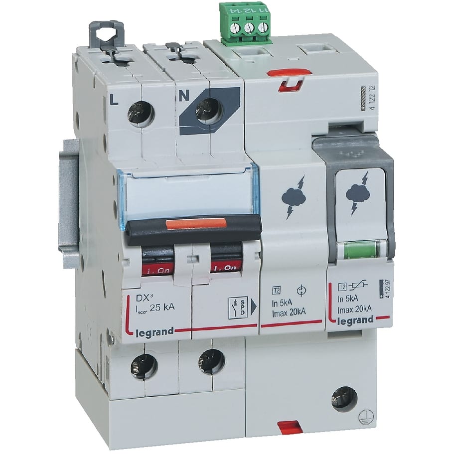 LEGRAND - Overspanningsbeveiliger + automaat 1P+N - 20kA - T2 - 2.5kV - 320V - 4 modules