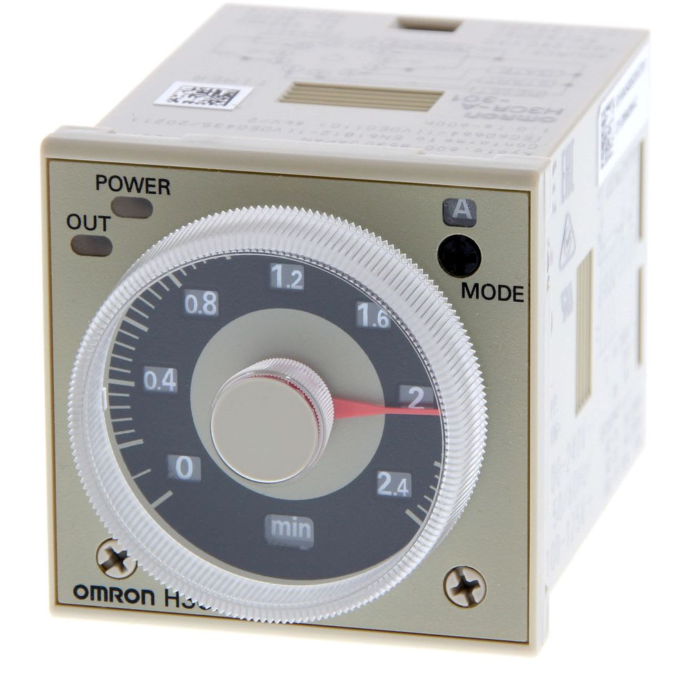 OMRON - Minuterie, 48x48mm, multiplage, multifonction, 24-48Vc.a/12-48Vc.c., 2xtemporis
