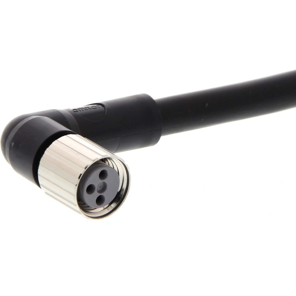 OMRON - M8 connector, 3-pin, haaks, PVC, schroefverbinding, 2 m kabel