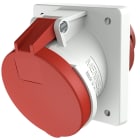 MENNEKES - Inbouwcontactdoos 63A 4P 6H 400V rood IP44 met SoftCONTACT, 110x106mm, 20°