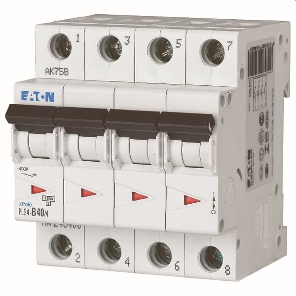 EATON - Installatieautomaat PLS4-C40/4-MW , C 40A , 4 Polig , 4,5 kA