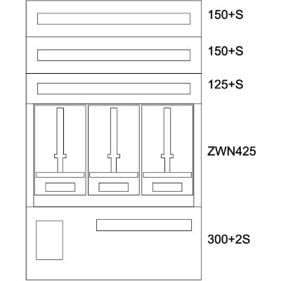 EATON - Wandkast BP-O, IP30, meterbord voor 3 meters, B=800 H=1260, grijs, opbouw