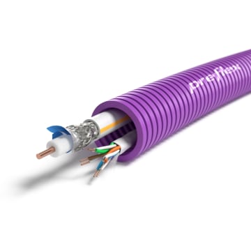 PREFLEX - Preflex tube précâblé 20mm + câble data U/UTP CAT5e 4P + TRI6 rouleau 100m