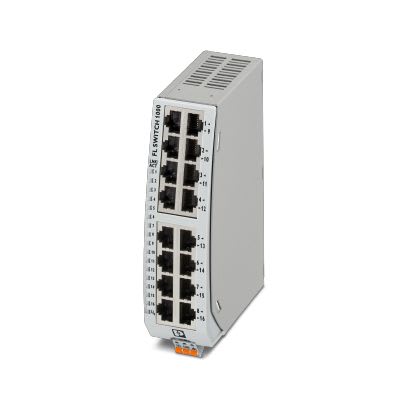PHOENIX CONTACT - Smalle Ethernet-switch, zestien RJ45-poorten met 10/100/1000 Mbit/s aan alle poo