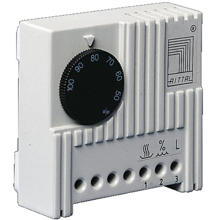 RITTAL - Hygrostaat voor regeling van verwarmingen, 24-203V, 71x71x33x5mm BxHxD, RAL 7035