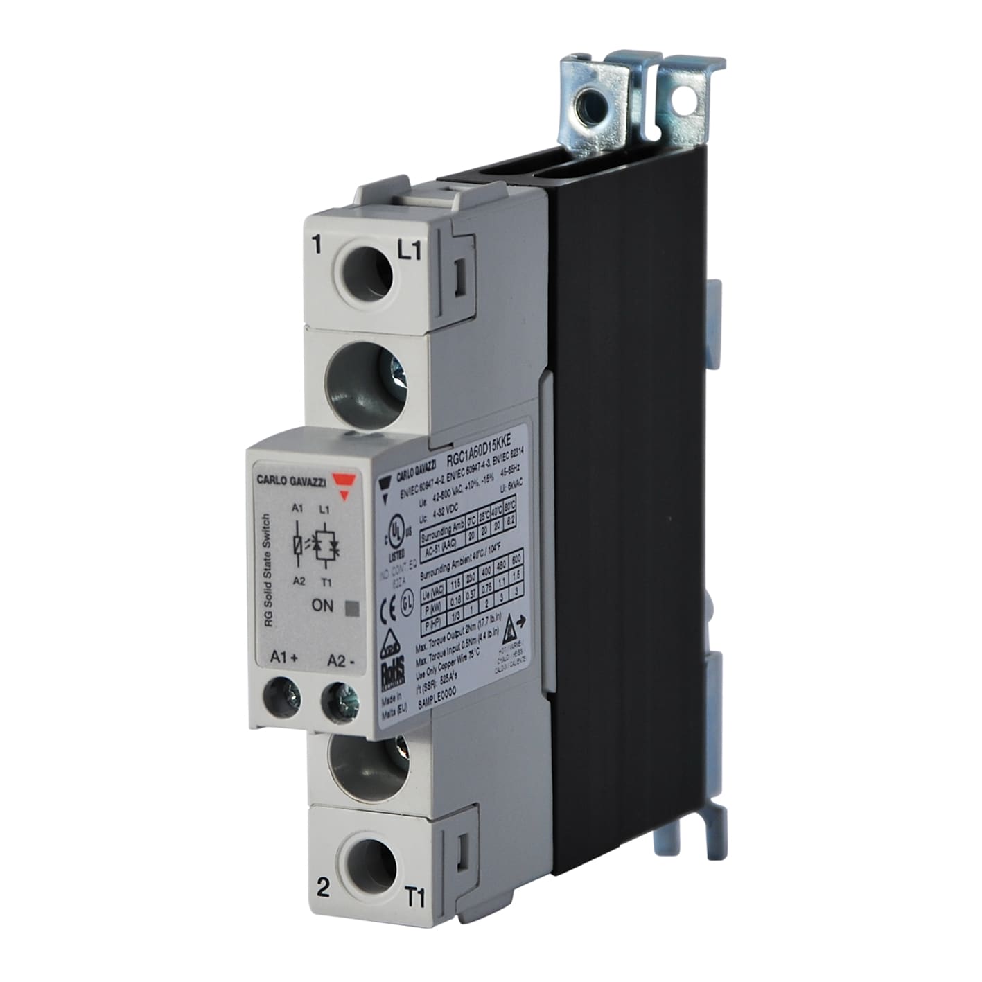 CARLO GAVAZZI - CG SOLID STATE RELAIS 1-FASE ZS 600VAC 25AAC INP 4-32VDC E-SCHROEF