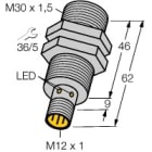 TURCK - Inductieve sensor, schroefdraad, M30 x 1,5, messing verchroomd, DC 4?draads, 10