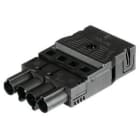 WIELAND - Connector GST18i4, 4P, mannelijk, veerklem, diam.9,5-11,5mm, 250V/20A, grijs/zwa
