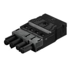 WIELAND - Connector GST18i4, 4P, vrouwelijk , veerklem, diam 9,5-11,5mm, 250V/20A, zwart