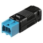 WIELAND - Connector BST14i2, 2P, mannelijk, veerklemverbinding, 50V/3A, pastel blauw/zwart