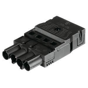 WIELAND - Connector GST18i5, 5P, mannelijk, veerklem, diam.9,5-11,5mm, 250V/16A, zwart/zw