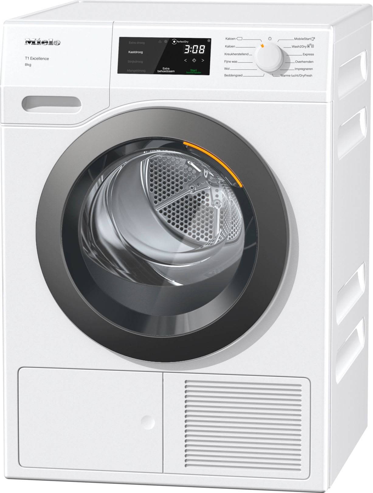 MIELE - Droogkast met warmtepomp 8kg WiFiConn@ct A++ Chrome Edition Excellence lotuswit