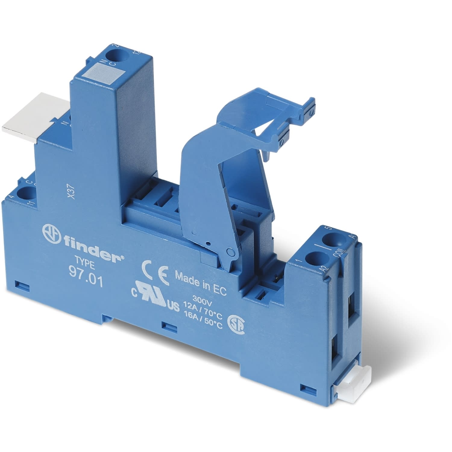 FINDER - Schroefaansluitvoet voor DIN-rail 35mm voor relais 46.61, blauw