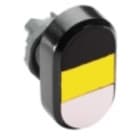 ABB - Dubbele drukknop Modulaire serie verlicht, wit/zwart, gele lens
