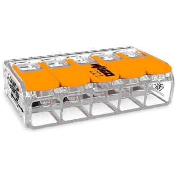 WAGO - Borne COMPACT UNIVERSELLE 5 x 6 mm² orange