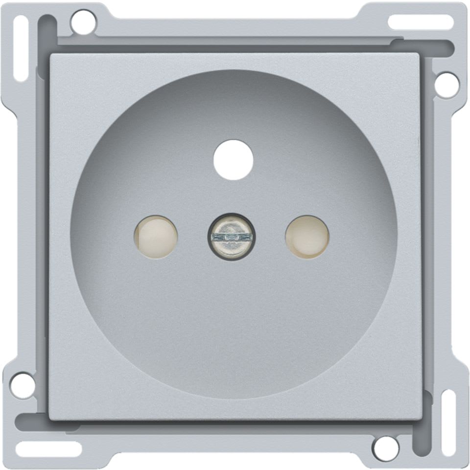 NIKO - Centraalplaat enkelvoudig voor wandcontactdoos 2P+A (pen)+veiligheid, sterling