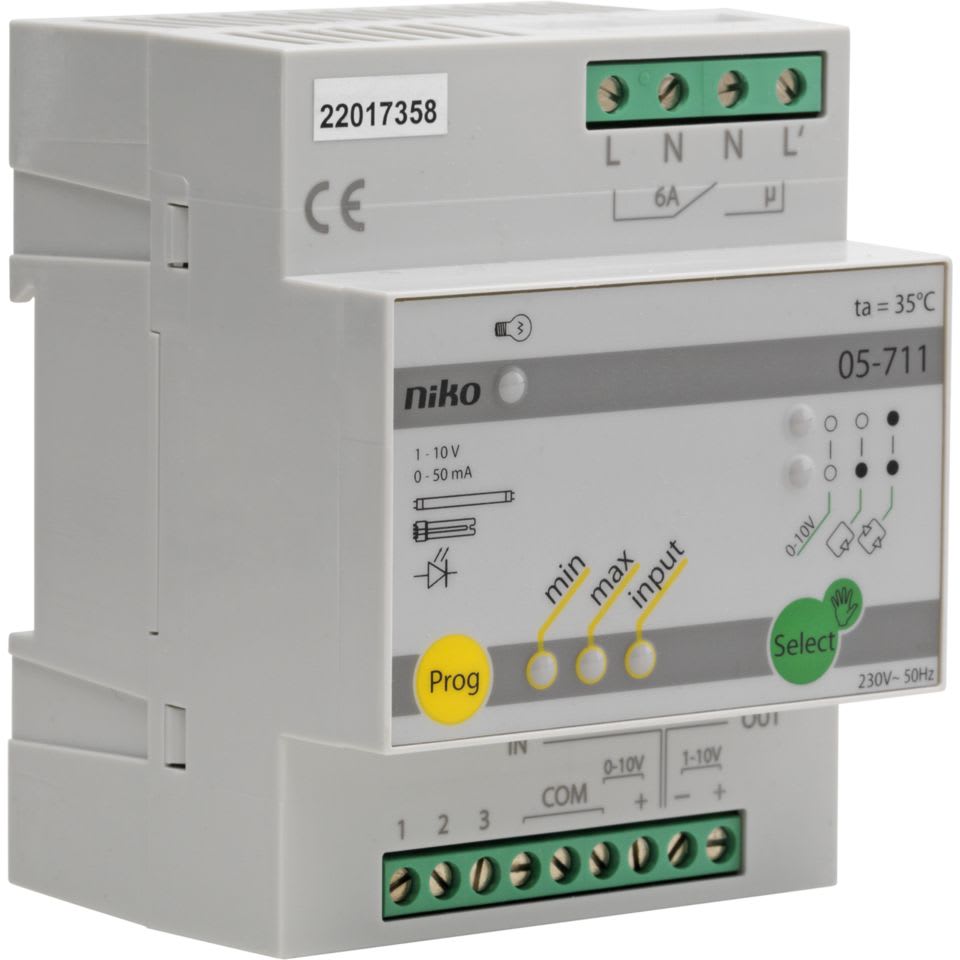 NIKO - Dimmer voor systemen met 1-10V stroomsturing