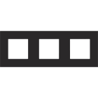 NIKO - Afdekplaat (71mm) 3-voudig horizontaal, zwart