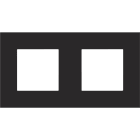 NIKO - Afdekplaat (71mm) 2-voudig horizontaal, zwart