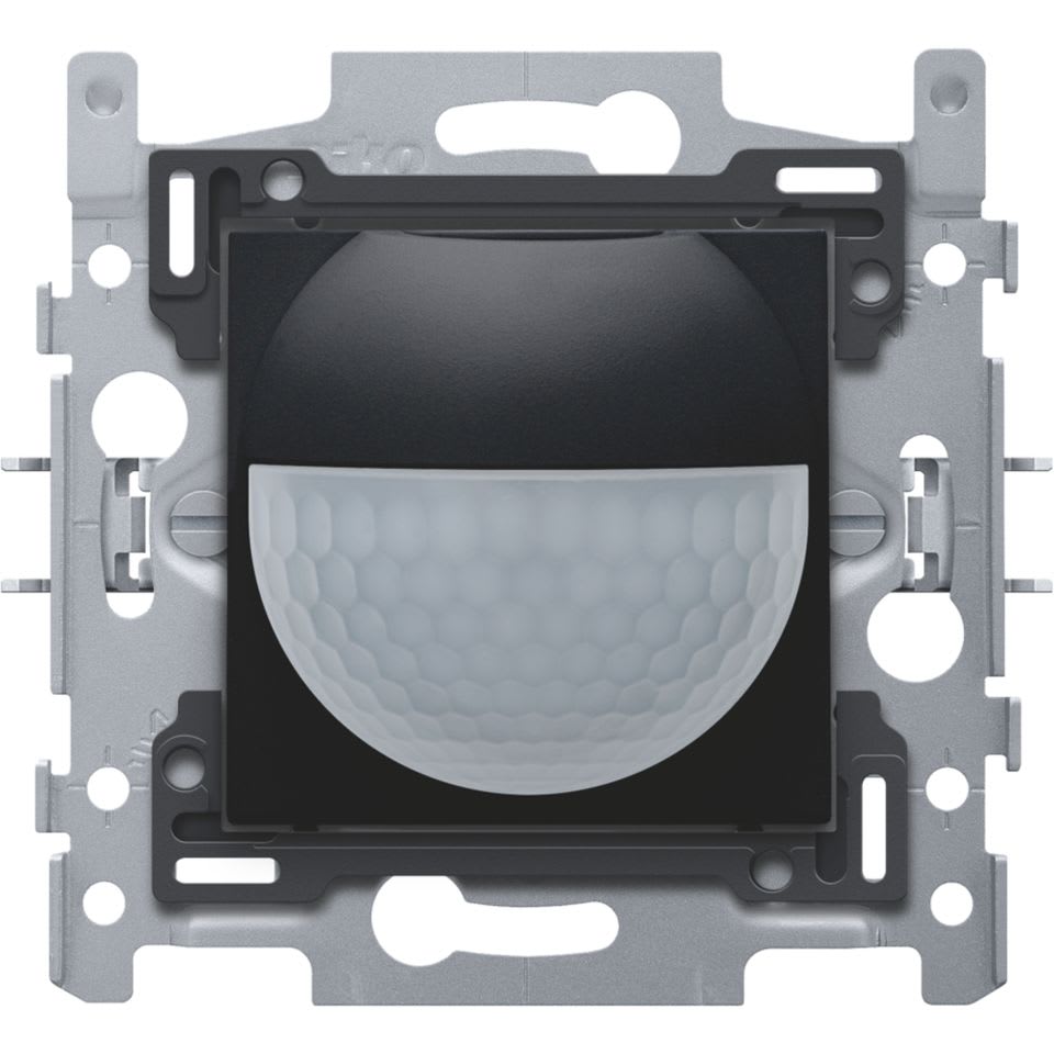 NIKO - Bewegingsmelder 180° inbouw (sensor+actor) met schakelcontact 10A, black coated