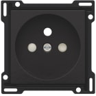 NIKO - Centraalplaat voor stopcontact 2P+A (pen) en veiligheid, 28,5mm, piano black