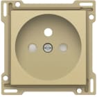NIKO - Centraalplaat voor wandcontactdoos 2P+A, kinderveiligheid, 28,5mm, goud