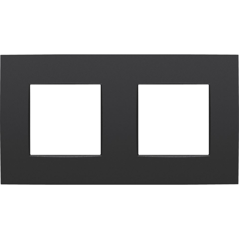 NIKO - Afdekplaat INTENSE (71mm) 2-voudig horizontaal, matt black coated