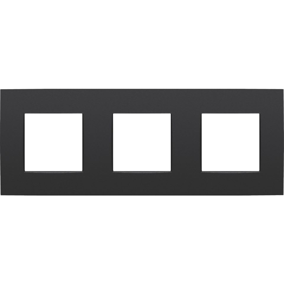 NIKO - Plaque de recouvrement INTENSE (71mm) triple horizontal, matt black coated