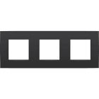 NIKO - Plaque de recouvrement INTENSE (71mm) triple horizontal, matt black coated
