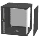 ENOC SYSTEM - W3 wall rack 15u 550x600x714 black glass door
