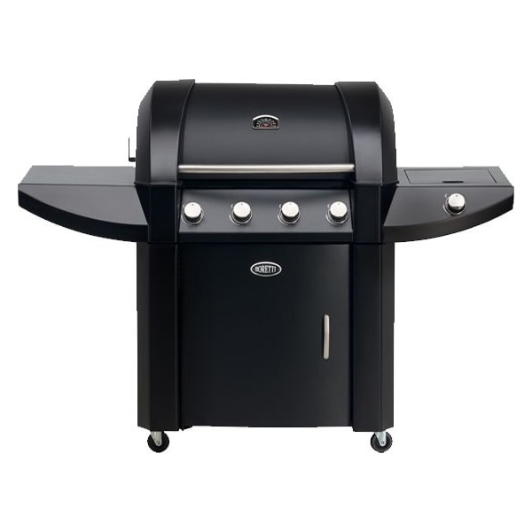 BORETTI - Gasbarbecue Robusto - 4 hoofbranders, 1 zijbrander - 80x48cm - zwart