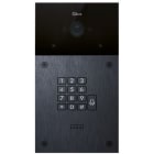 Qbus - Poste extérieur SIP alu noir brossé, 1 bouton + clavier, IP65, encastré/saillie
