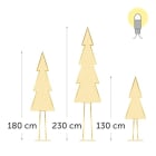 KERSTVERLICHTING - Verlichte set van 3 kerstboom  Luzy  - LED - warm white - 230 , 180 & 130