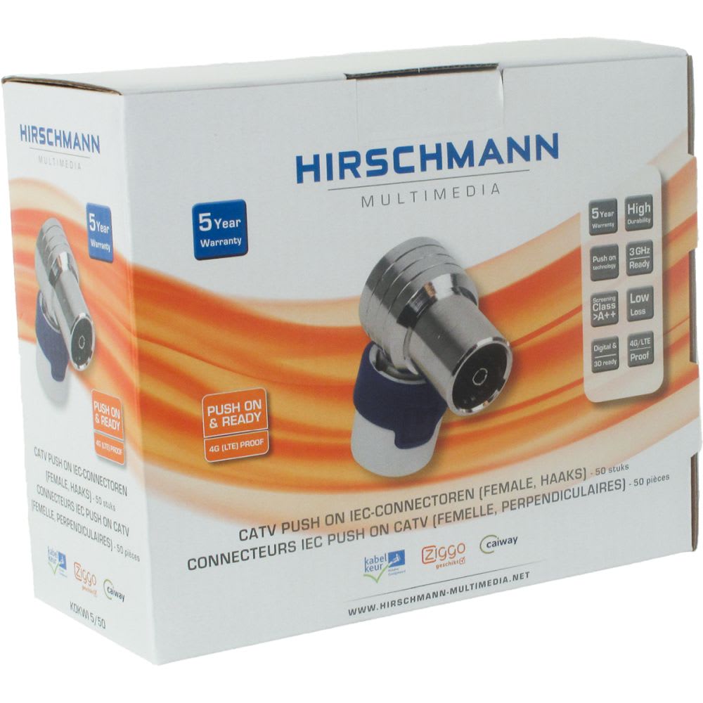 HIRSCHMANN - IEC PUSH ON connector female haaks - 4G/