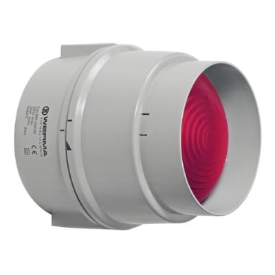 WERMA - Permanent licht 12-240VAC.DC, rood - Lamph. : E27 max. 25W,  IP 65, 150 x 147 mm