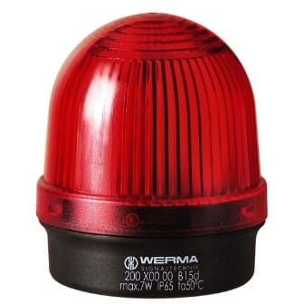 WERMA - Permanente lamp BM 12-240VAC/DC rood