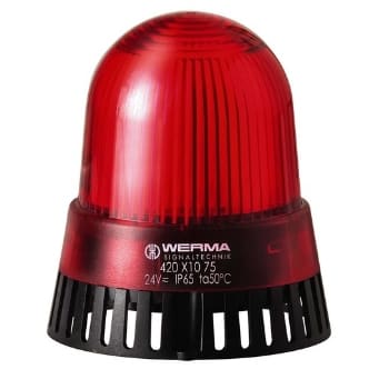 WERMA - LED zoemer BM continu/pulserend 230VAC rood