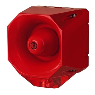 WERMA - Blits-sirene WM 42 tonen 18-30VDC rood/rood