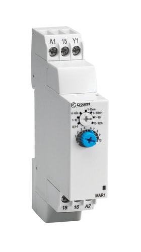 CROUZET - Tijdrelais DIN-Rail 17,5 mm 1 Omsch. relais 8A 20-30VDC/20-264V AC funct. A/At