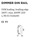 WEVER & DUCRE - DIMMER DIN RAIL 230V max. 200W LED 17x55x90