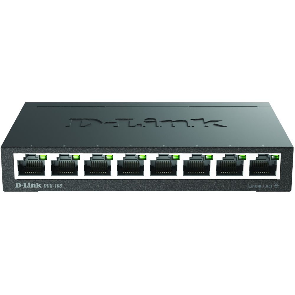 D-LINK - Switch 8 poorten, gigabit ethernet 10/100/1000 base-T