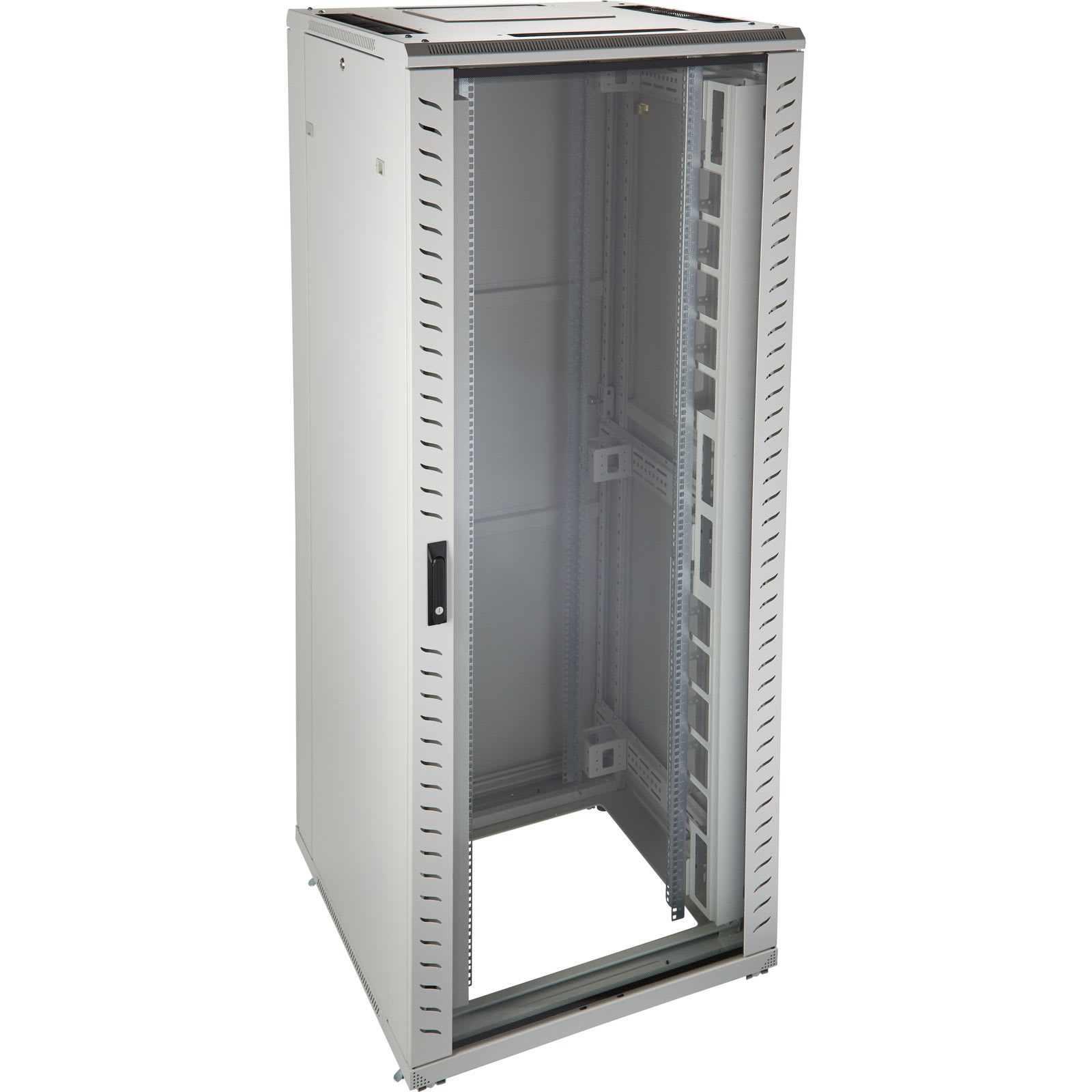 Excel Networking Solutions - Environ CR800 42U Rack 800x800mm Glass (F) Steel (R) B/Panels F/Mgmt Grey White