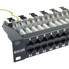 Excel Networking - Panneau téléphonique RJ45 25 ports 3 paires 1U, noir