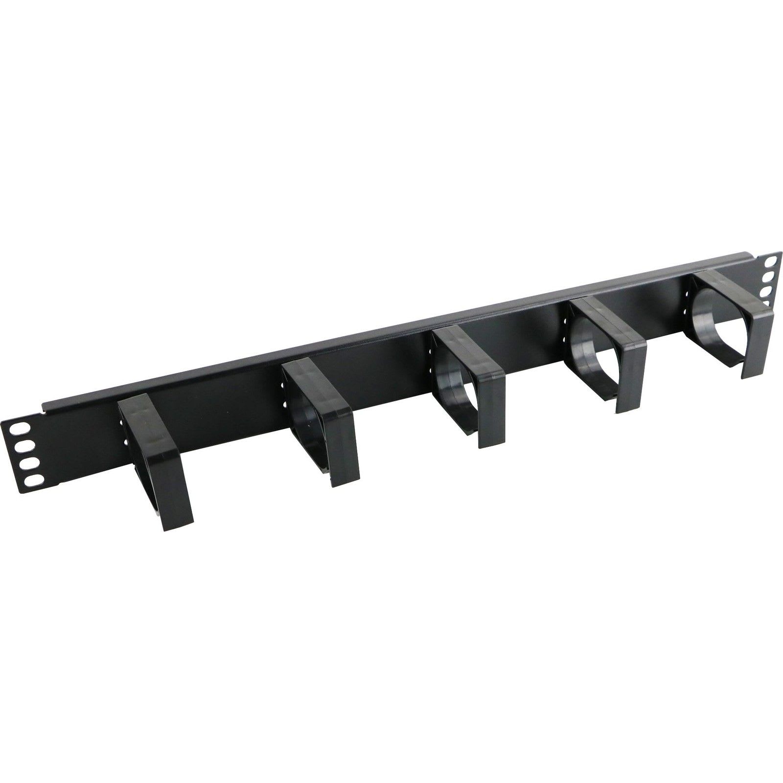 Excel Networking Solutions - Cable Management Bar - 1U - 5 Vertical Plastic Hoops - 65mm - Black
