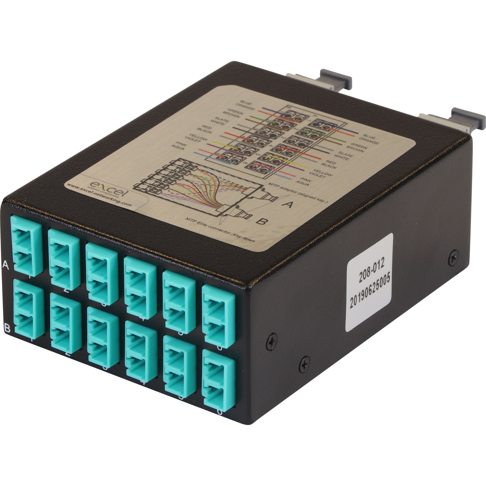 Excel Networking Solutions - Cassette fibre optique MTP haute densité OM3 12 duplex LC (24 brins)