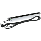 Excel Networking Solutions - 9-way PDU c/w 8xNFC sockets, 16-Amp plug, Unswitched, w/ LED indicator