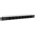 Excel Networking Solutions - 8-way Vertical PDU - 8x Schuko sockets, Schuko Plug - Unswitched
