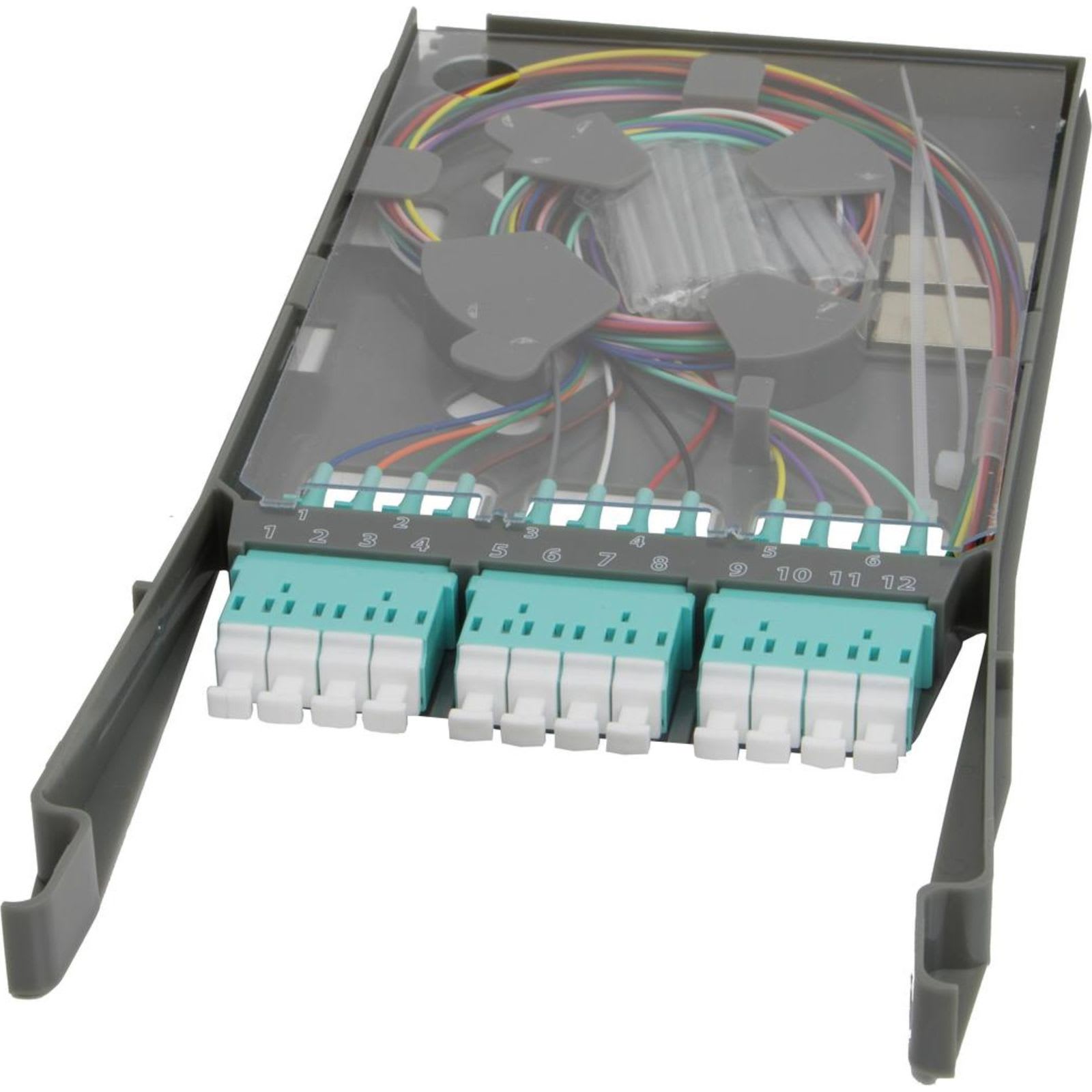 Excel Networking Solutions - HD 6P-12F-LC-OM3 Cassette - loaded with Quad Adaptors & Pigtails