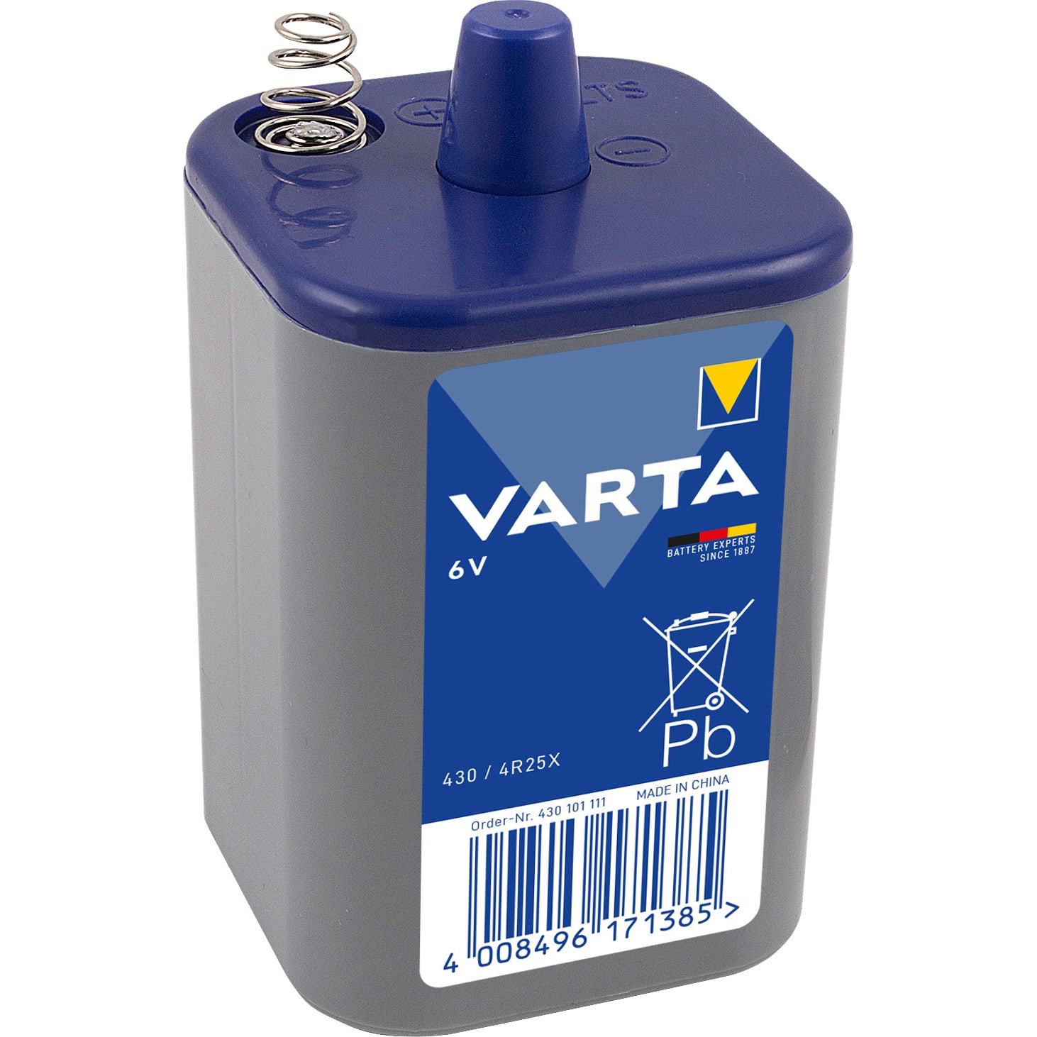 VARTA - Blokbatterij 4R25X - 6V 7500mAh ZnCl - blister 1 stuk