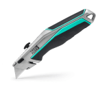 Tradeforce - Couteau à lame rétractable, alu, longueur 155mm, lame 65mm, 10 lames de rechange